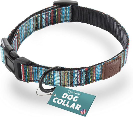 Embark Urban Dog Collar – Dog Collar Stylish & Durable Nylon Dog Collar for Large Dogs, Small Dogs & Medium Dogs.Comfortable Pet Collar Strong Buckles for Any Size Breed |Puppy Collars|